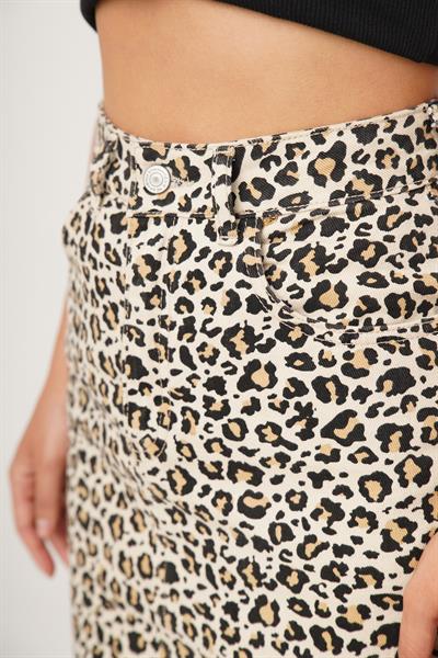 Leopar Desen Cepli Mini Etek