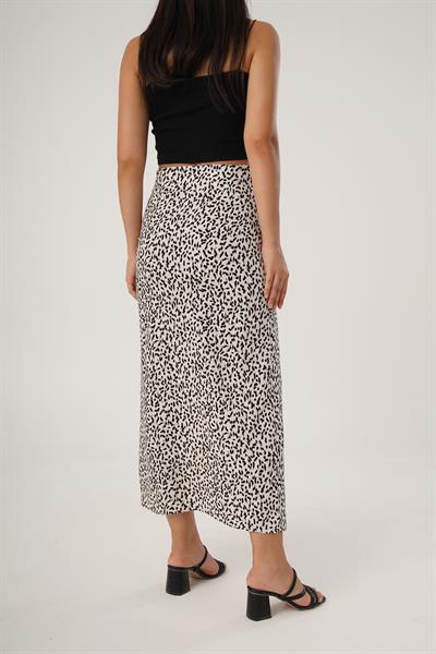 Leopar Desen Yandan Bağlamalı Etek