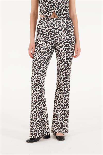 Leopar Desenli Yüksel Bel Pantolon