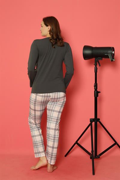 Love You Baskılı Antrasit Pijama Takımı