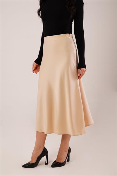 Midi Boy Trend Bej Saten Etek
