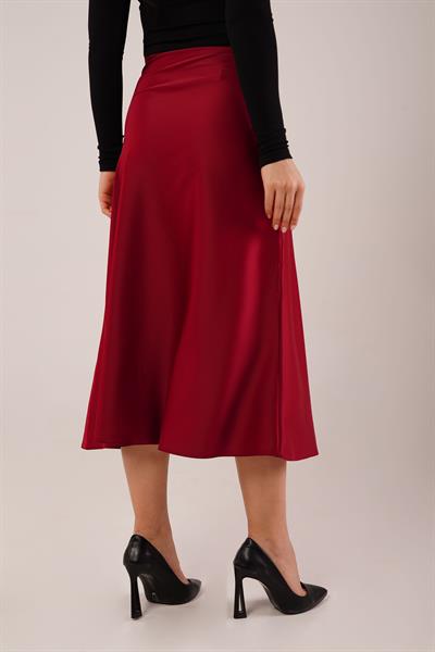 Midi Boy Trend Bordo Saten Etek
