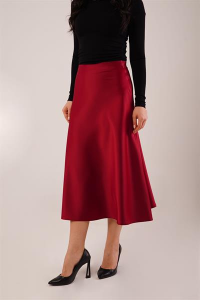 Midi Boy Trend Bordo Saten Etek