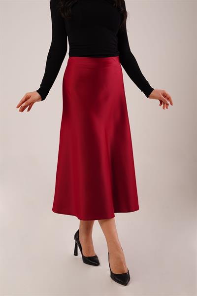 Midi Boy Trend Bordo Saten Etek