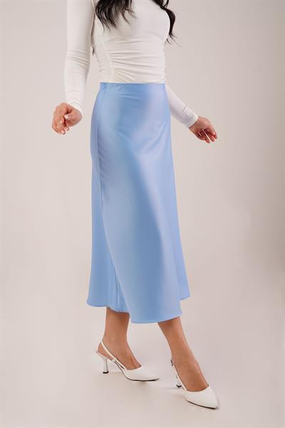 Midi Boy Trend Mavi Saten Etek