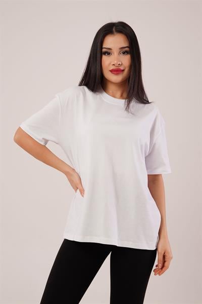 Ön El Nakışlı Beyaz Tişört