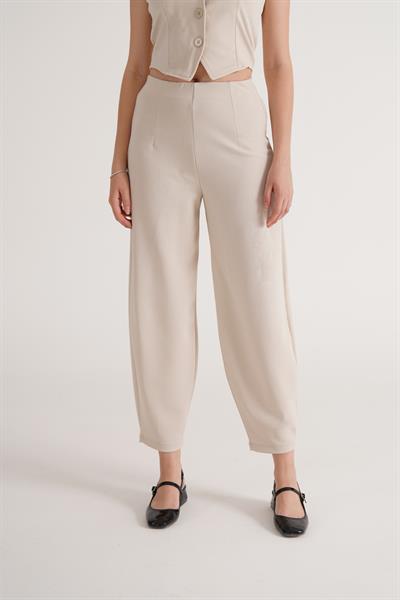 Örme Krep Bej Pantolon