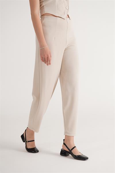 Örme Krep Bej Pantolon