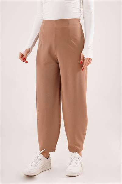 Örme Krep Camel Pantolon