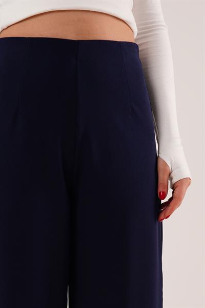 Örme Krep Lacivert Pantolon