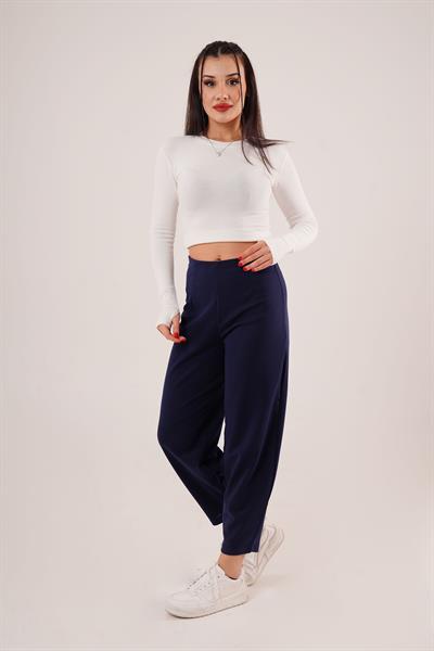 Örme Krep Lacivert Pantolon