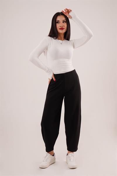 Örme Krep Siyah Pantolon