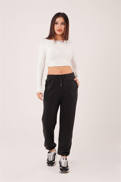 Oys Model Bileği Lastikli Siyah Eşofman