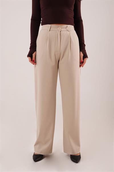 Pensli Straigt Fit Bej Pantolon