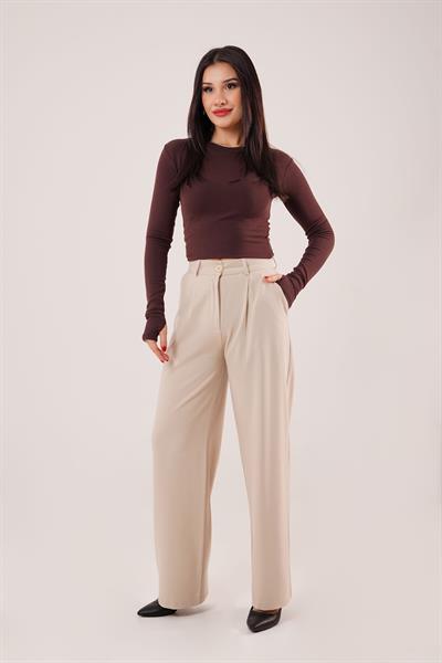 Pensli Straigt Fit Bej Pantolon