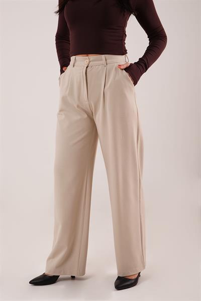 Pensli Straigt Fit Bej Pantolon