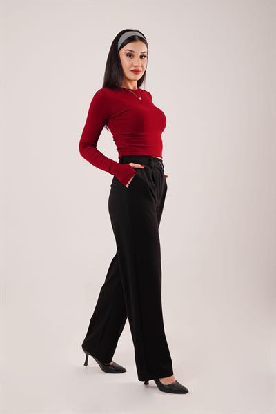 Pensli Straigt Fit Siyah Pantolon