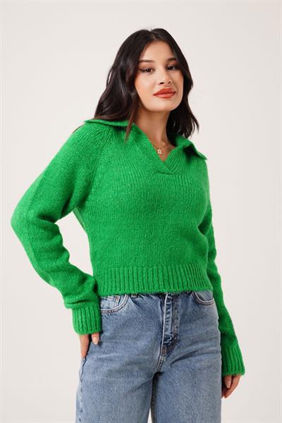 Polo Yaka Yumoş Dokulu Benetton Kazak