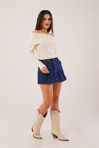 Regular Kesim Madonna Yaka Bej Kazak