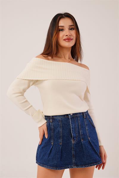 Regular Kesim Madonna Yaka Bej Kazak