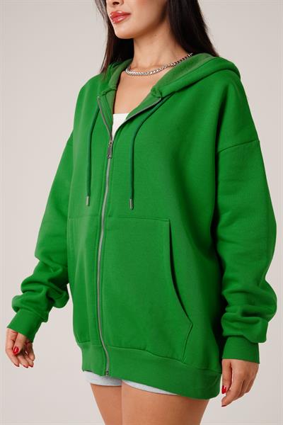 Kapüşonlu Oversize Cepli Spor Benetton Hırka