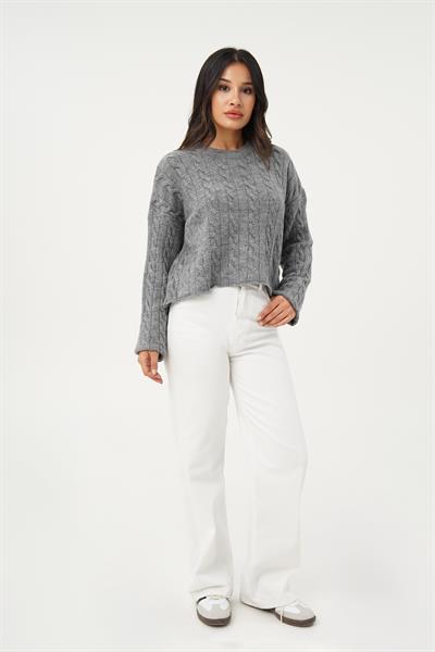 Sarmal Desen Bisiklet Yaka Antarsit Triko Kazak