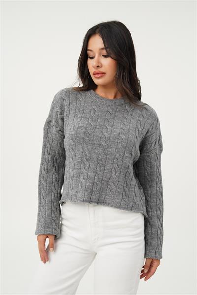 Sarmal Desen Bisiklet Yaka Antarsit Triko Kazak