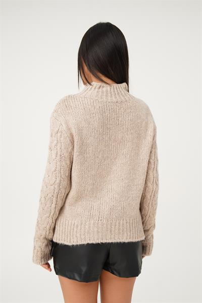 Sarmal Örgü Model S.Kahve Triko Kazak