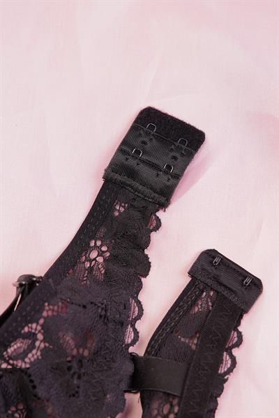 Sensual Lace Serisi Dantel Kaplamalı Destekli Siyah Sütyen Takımı