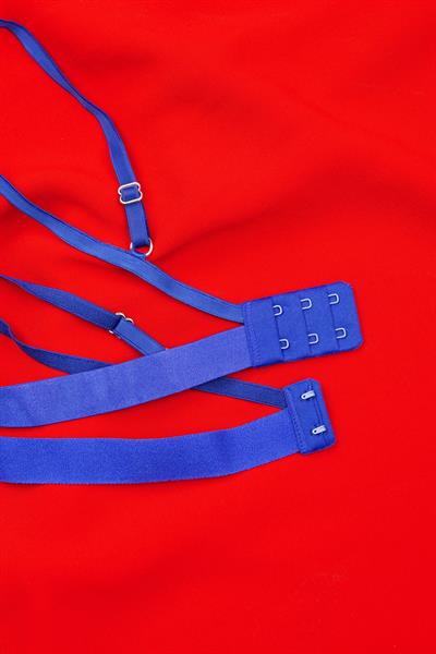 Sırtı Çapraz Model Dantelli Saks Bralet Takımı (Sütyen & Tanga)