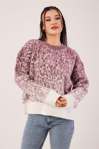 Taş İşlemeli Karyağdı BordoTriko Kazak