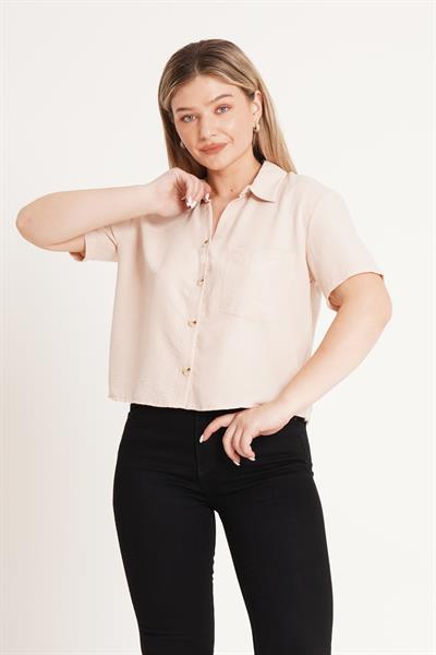 Tek Cepli Sunshine Kısa Bej Gömlek