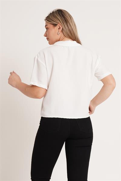 Tek Cepli Sunshine Kısa Beyaz Gömlek