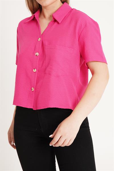 Tek Cepli Sunshine Kısa Fuşya Gömlek