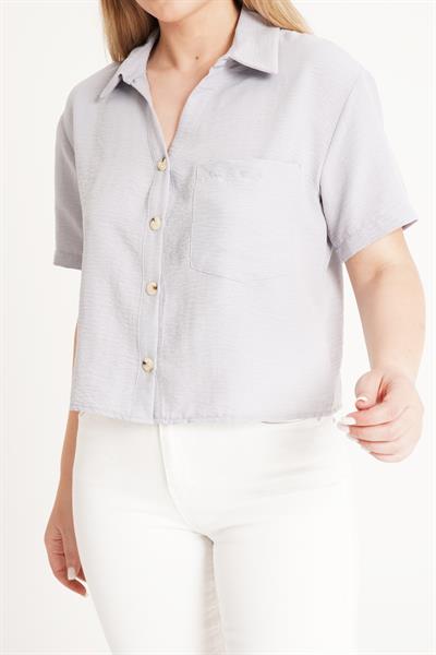 Tek Cepli Sunshine Kısa Gri Gömlek