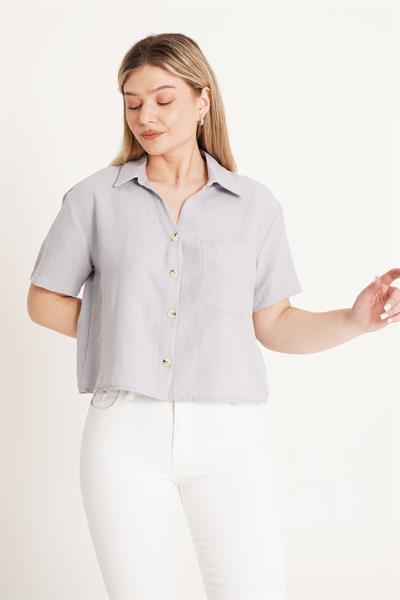 Tek Cepli Sunshine Kısa Gri Gömlek