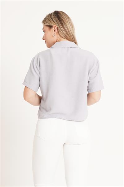 Tek Cepli Sunshine Kısa Gri Gömlek