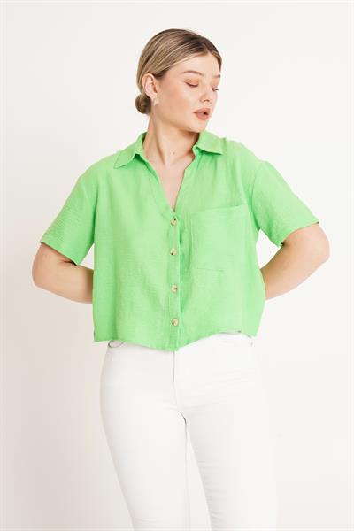 Tek Cepli Sunshine Kısa Yeşil Gömlek