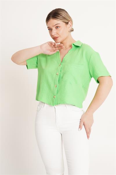 Tek Cepli Sunshine Kısa Yeşil Gömlek