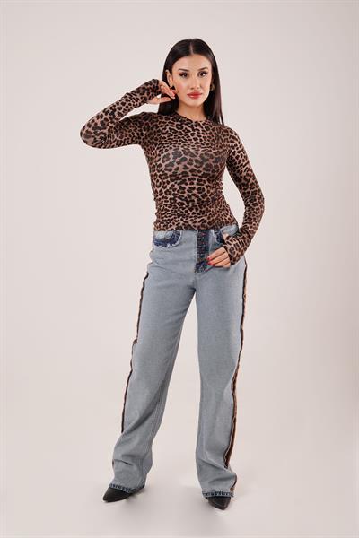 Ters Dikiş Ters Model Mavi Jean Pantolon