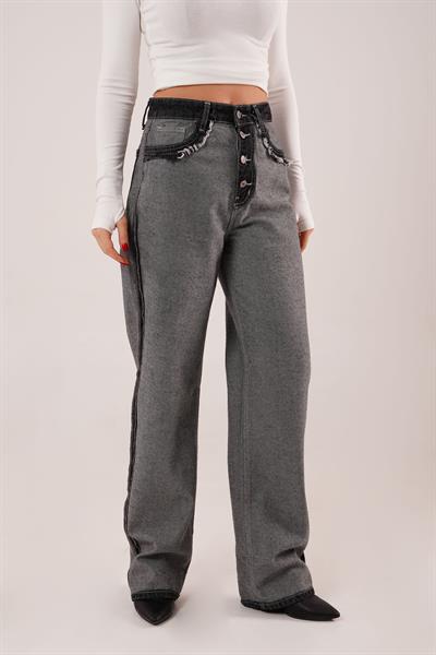 Ters Dikiş Ters Model Siyah Jean Pantolon