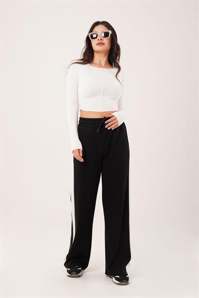 Ters Dikişli Basic Beyaz Body Bluz