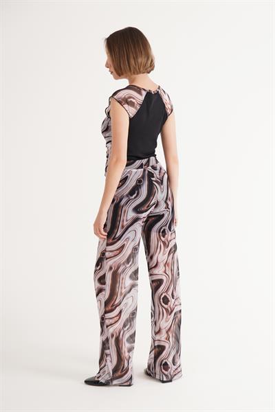 Tüllü Desenli Trend Crop