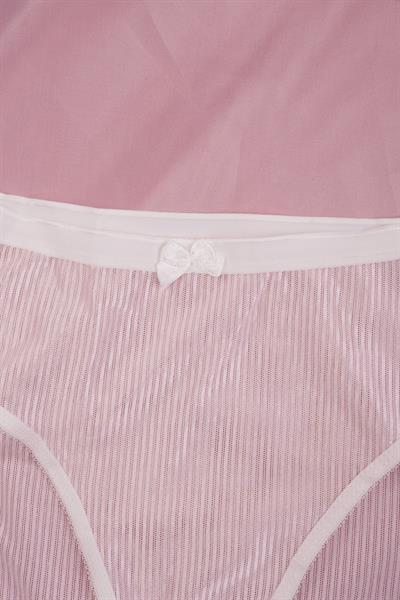 Tüllü Transparan Pembe Külot