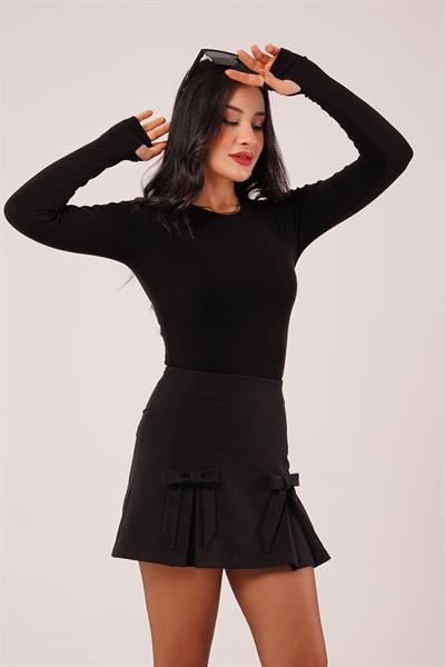 Uzun Kollu Basic Siyah Bluz