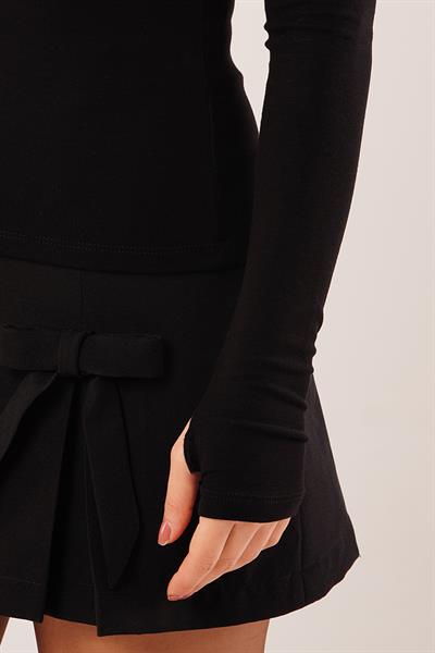 Uzun Kollu Basic Siyah Bluz