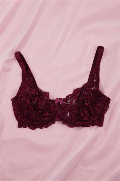 Velvet Dreams Serisi Dantelli Mürdüm Bralet Sütyen
