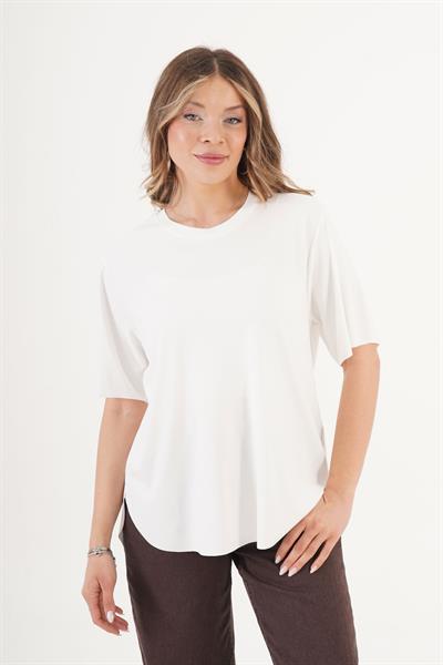 Yuvarlak Yaka Basic Yumuşacık Beyaz Tişört