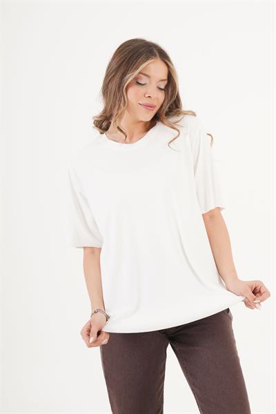 Yuvarlak Yaka Basic Yumuşacık Beyaz Tişört