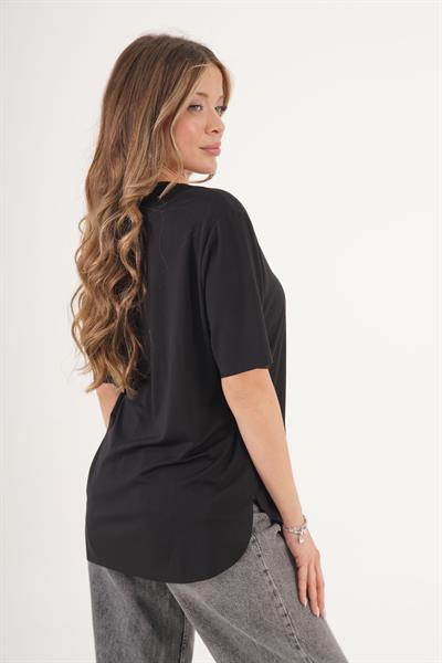 Yuvarlak Yaka Basic Yumuşacık Siyah Tişört